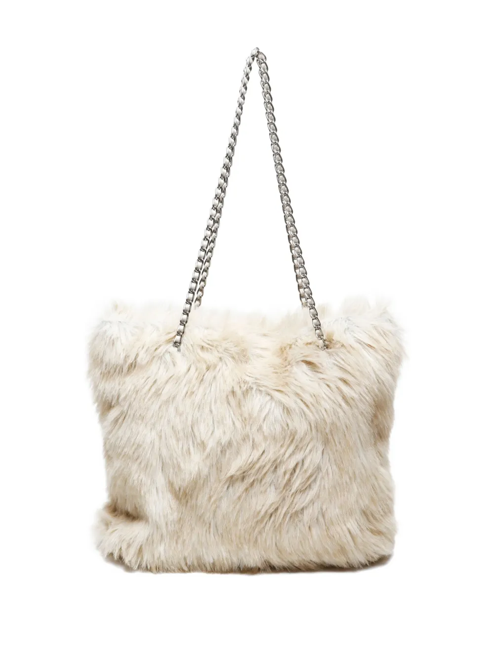 Pre-owned Prada 2000 Faux-fur Tote Bag In White