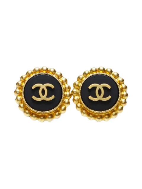 CHANEL Pre-Owned 1995 CC Mark clip-on earrings