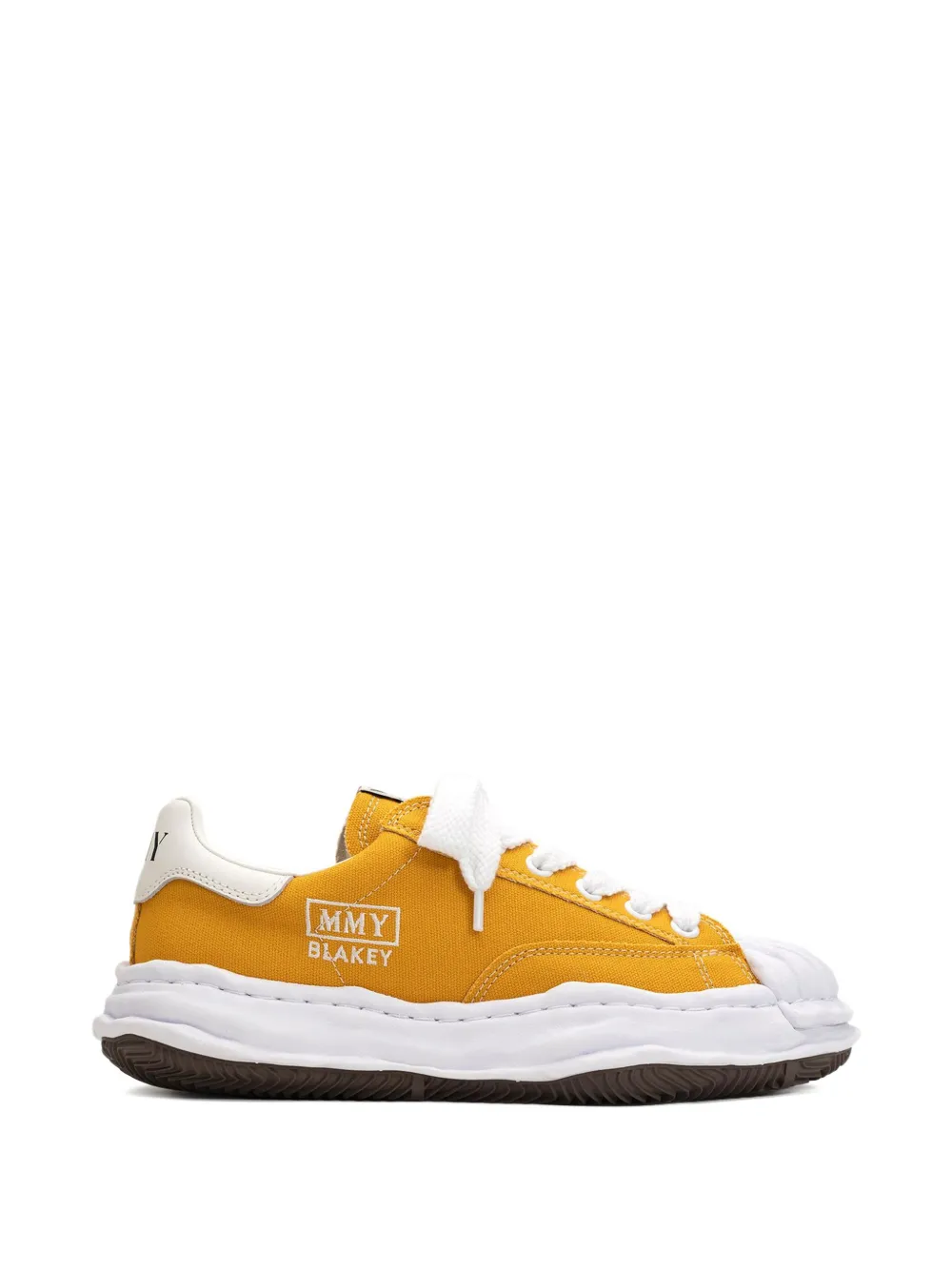 Maison MIHARA YASUHIRO Blakey pleated-toe low-top sneakers Yellow