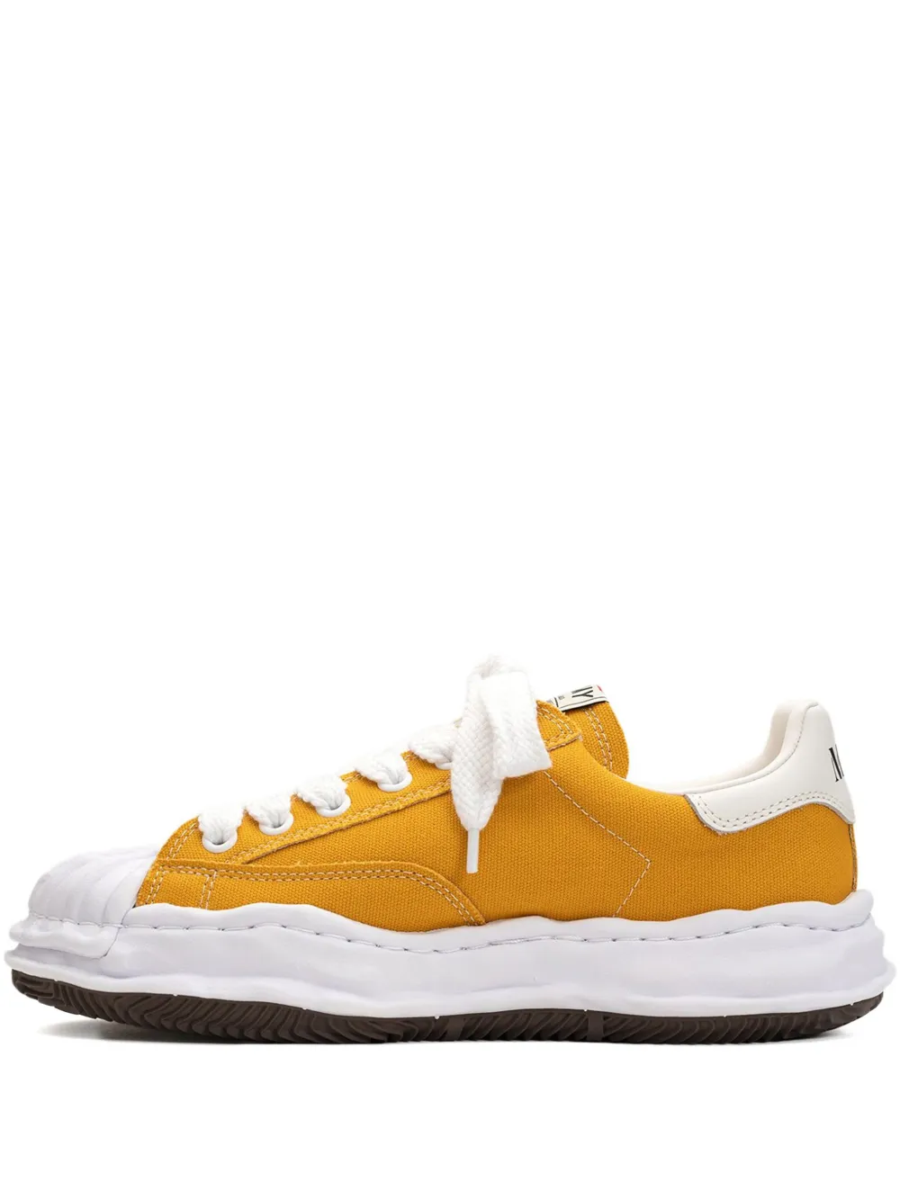 Maison MIHARA YASUHIRO Blakey pleated-toe low-top sneakers Yellow