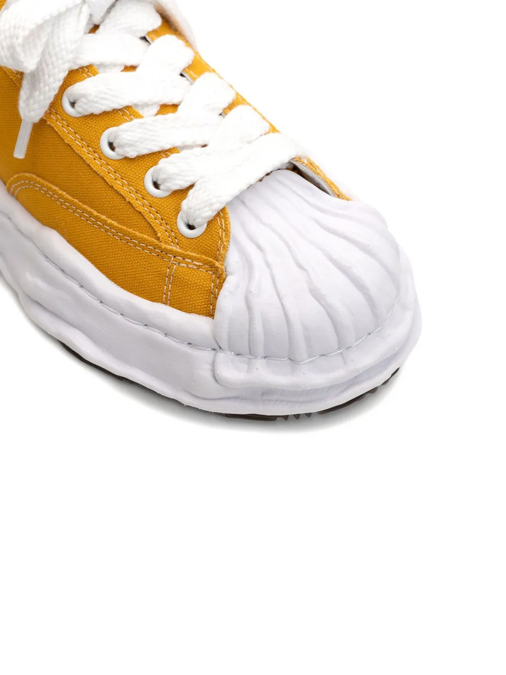 Maison MIHARA YASUHIRO Blakey pleated-toe low-top sneakers Yellow
