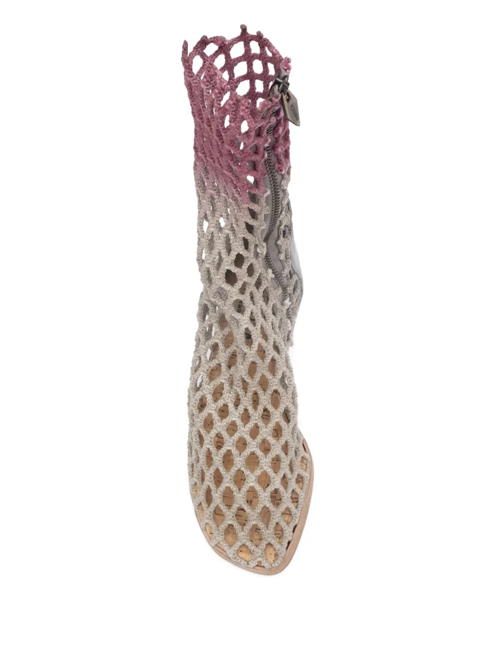 VERDURA SHOES Bitta netted boots Neutrals