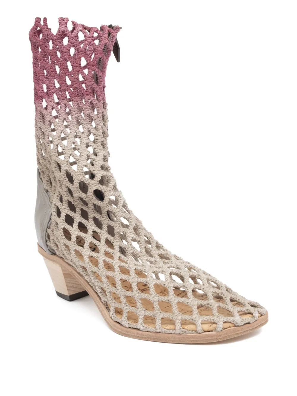VERDURA SHOES Bitta netted boots Neutrals