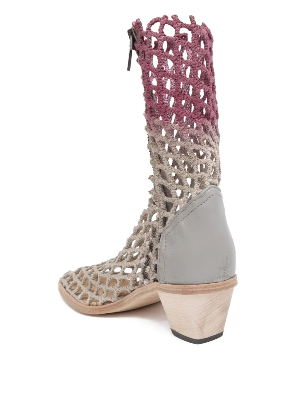 VERDURA SHOES Bitta netted boots Neutrals