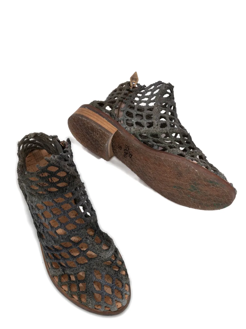 VERDURA SHOES netted ankle boots Blue