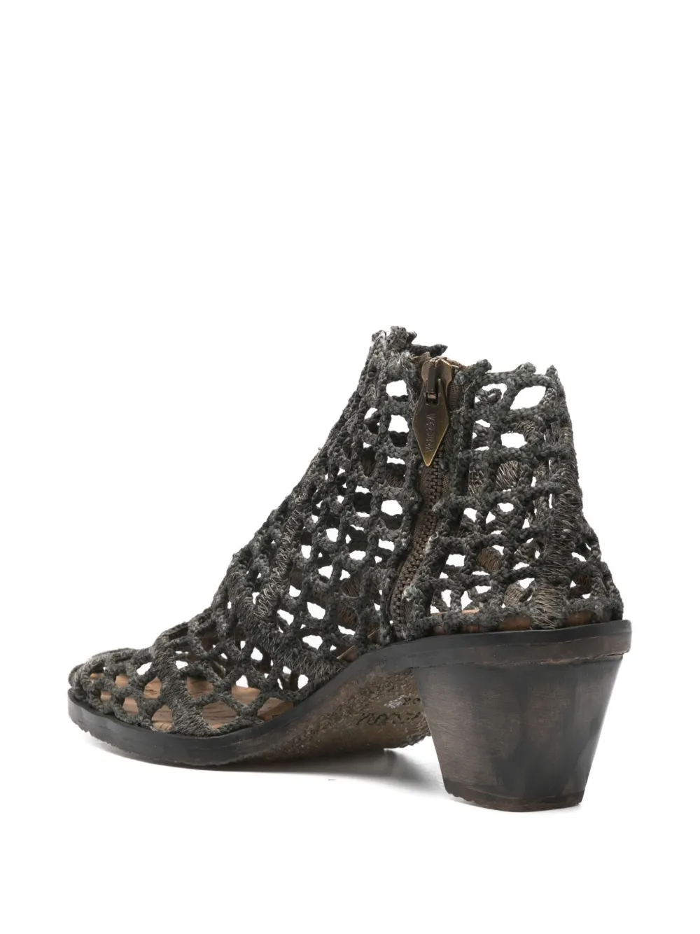 VERDURA SHOES net-pattern ankle boots Grey
