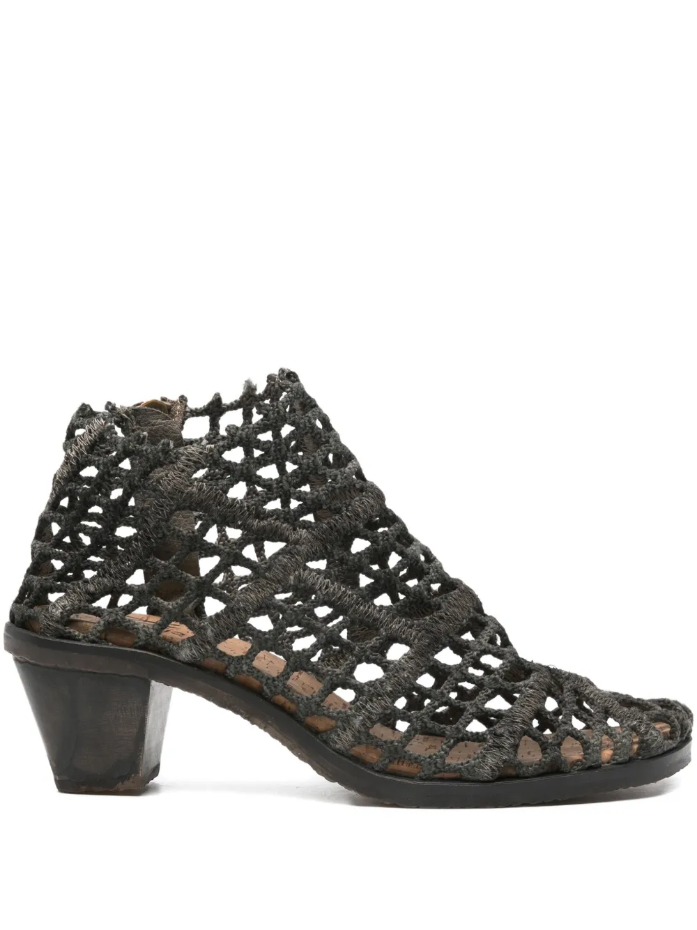 VERDURA SHOES net-pattern ankle boots Grey