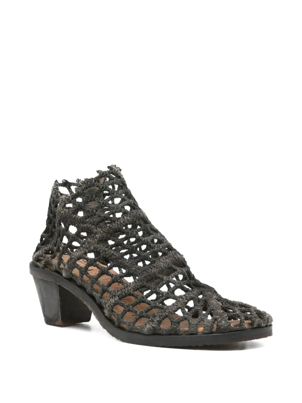VERDURA SHOES net-pattern ankle boots Grey