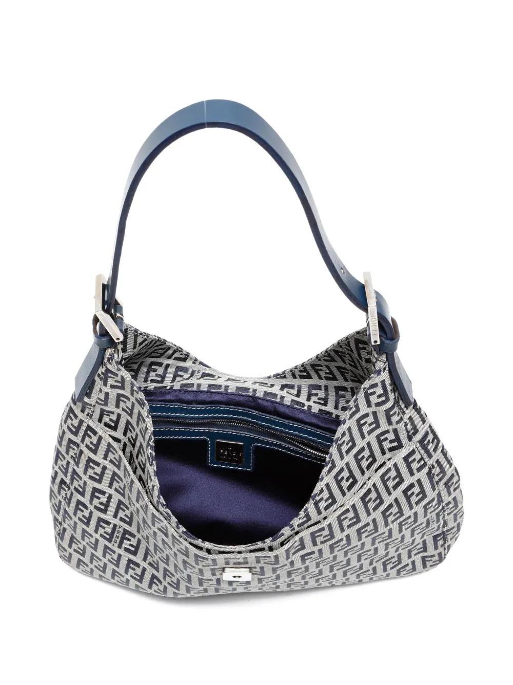 Pre-owned Fendi 2000-2010s Zucchino Shoulder Bag In Blue