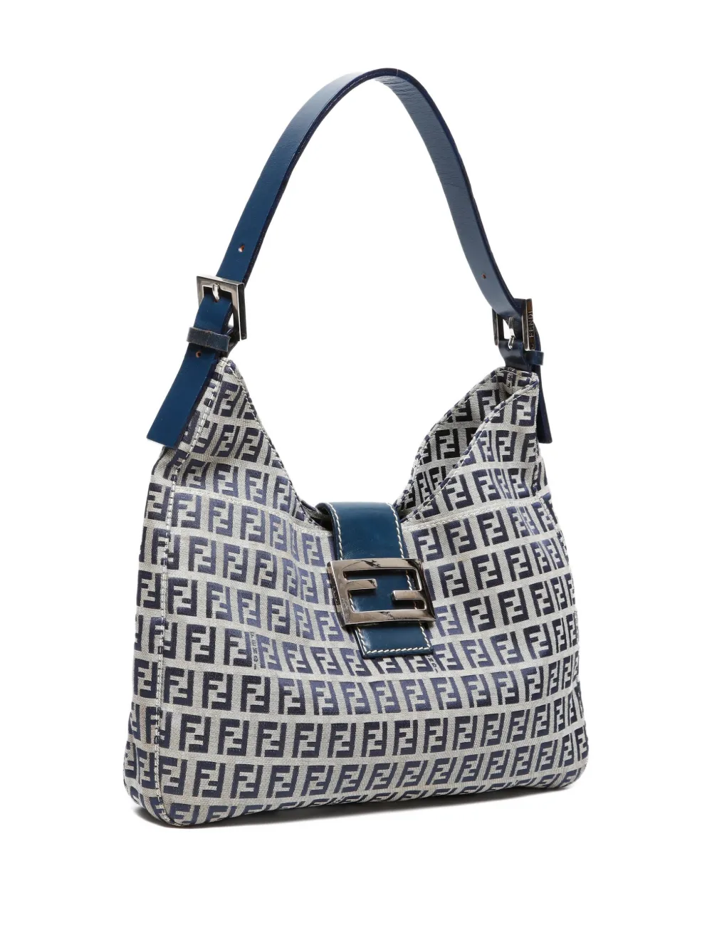 Pre-owned Fendi 2000-2010s Zucchino Shoulder Bag In Blue