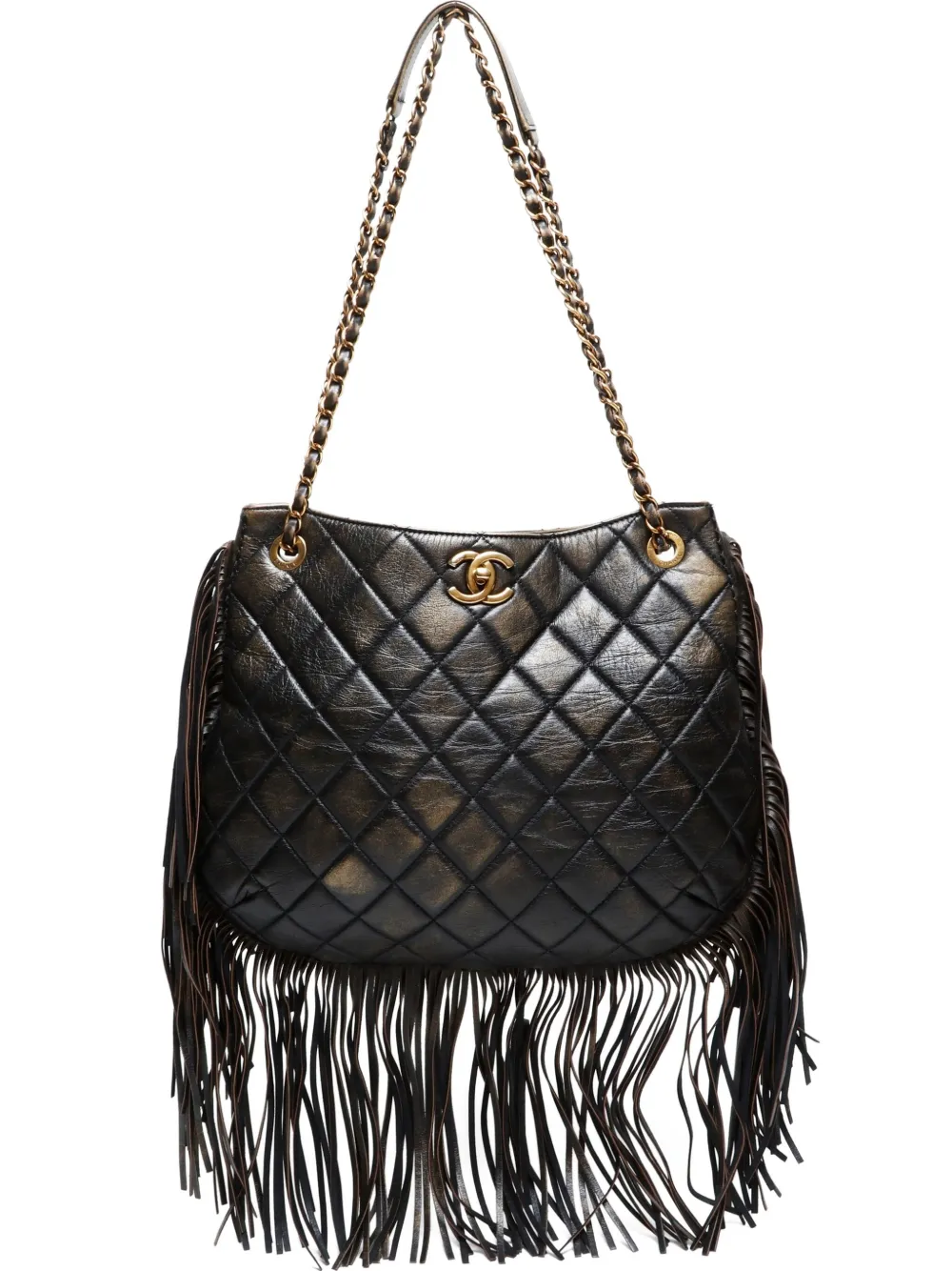 CHANEL Pre-Owned 2014 Paris-Dallas Fringe shoulder bag - ブラック CHANEL Pre-Owned 2014 Paris-Dallas Fringe shoulder bag - ブラック