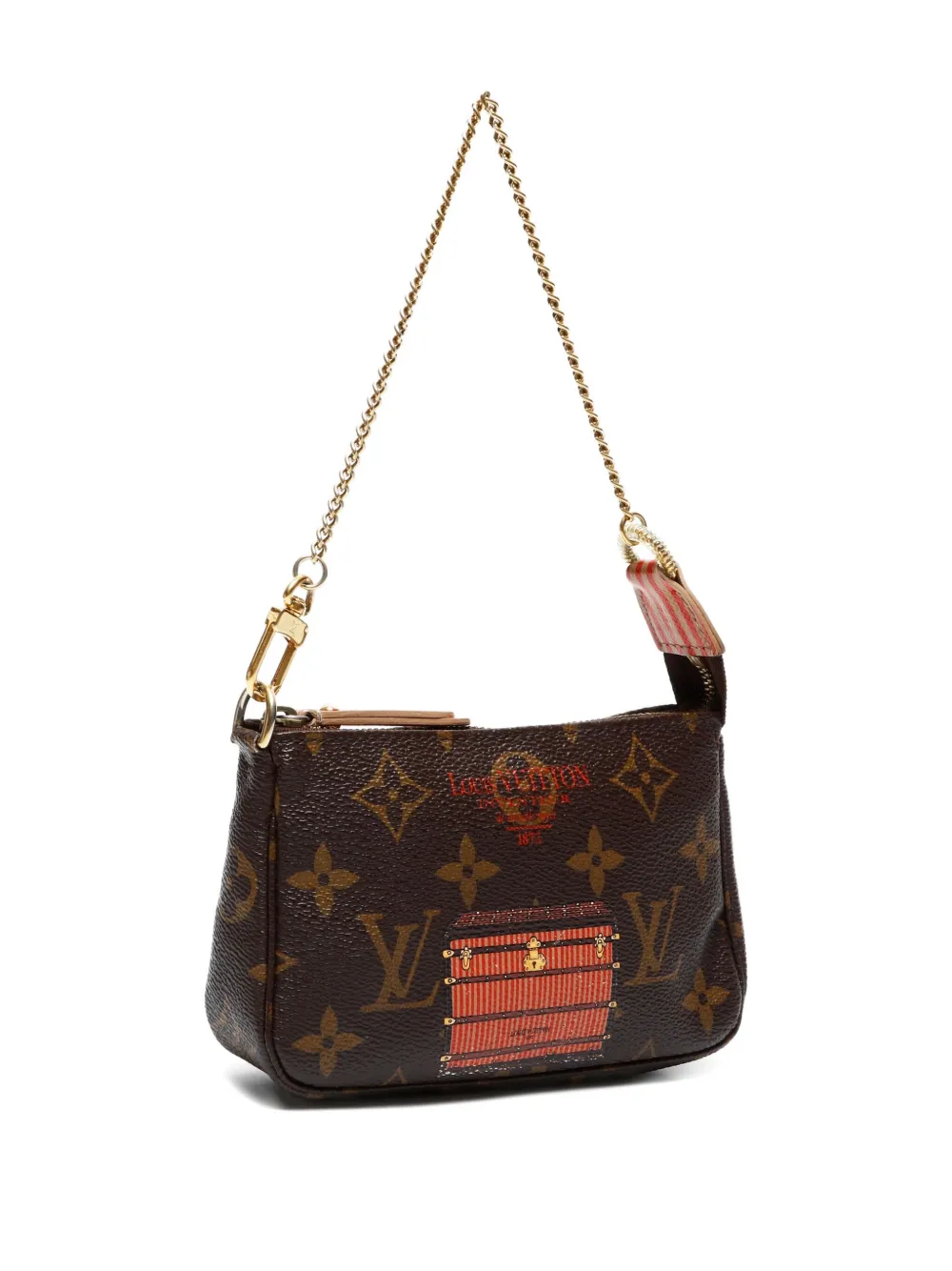 Pre-owned Louis Vuitton 2013 Monogram Mini Pochette In Brown