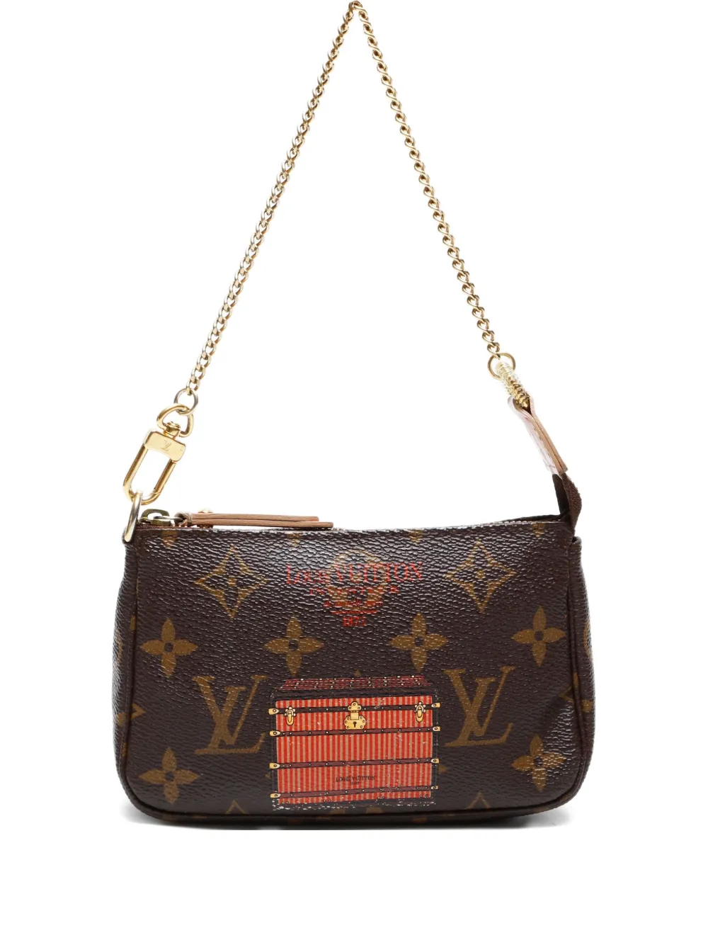 Pre-owned Louis Vuitton 2013 Monogram Mini Pochette In Brown