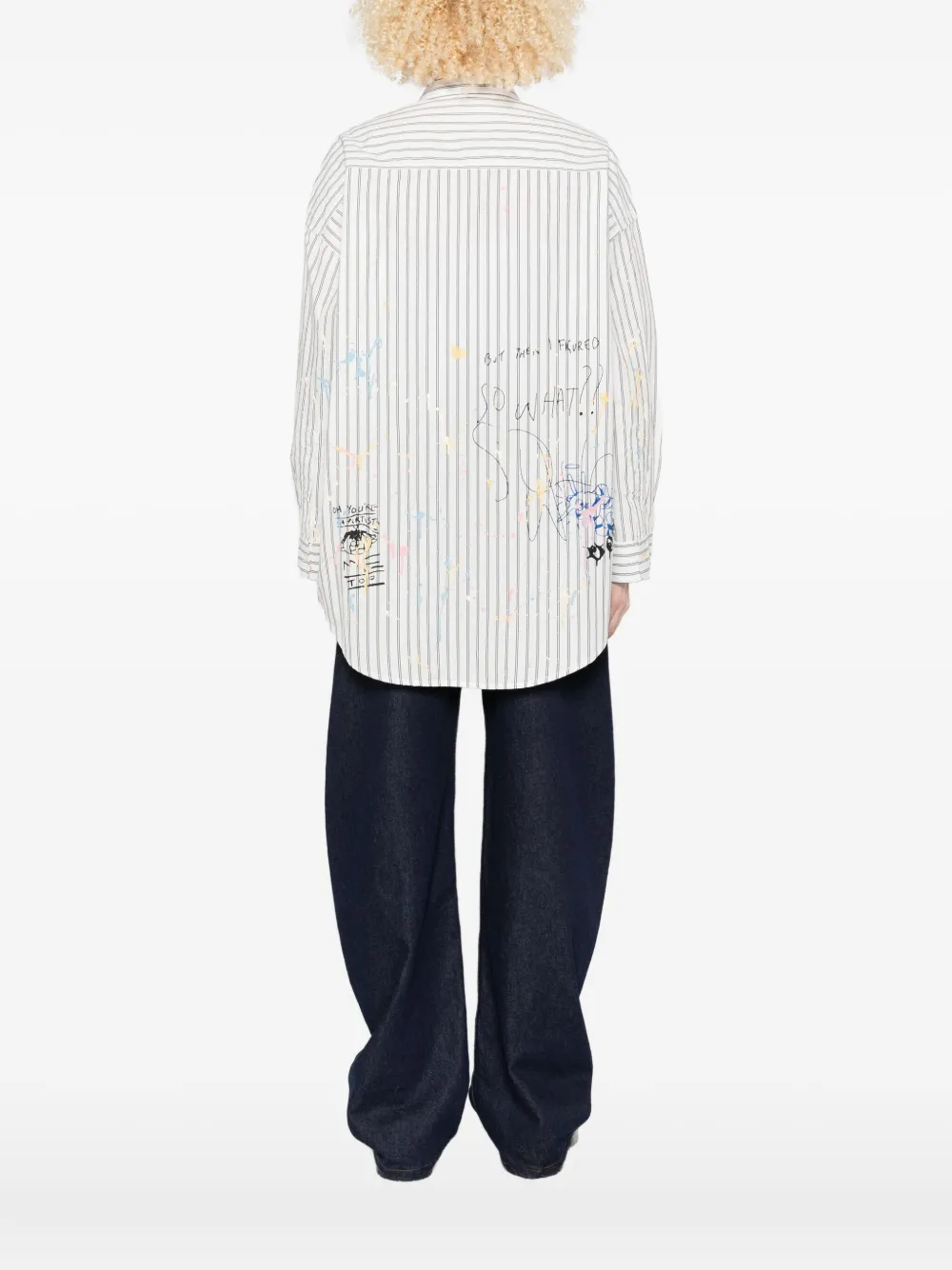 R13 Drop-neck Striped-pattern Shirt In Multi