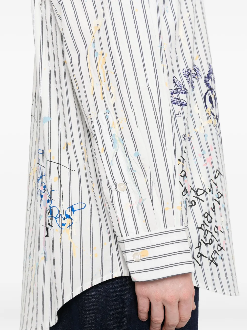 R13 Drop-neck Striped-pattern Shirt In Multi