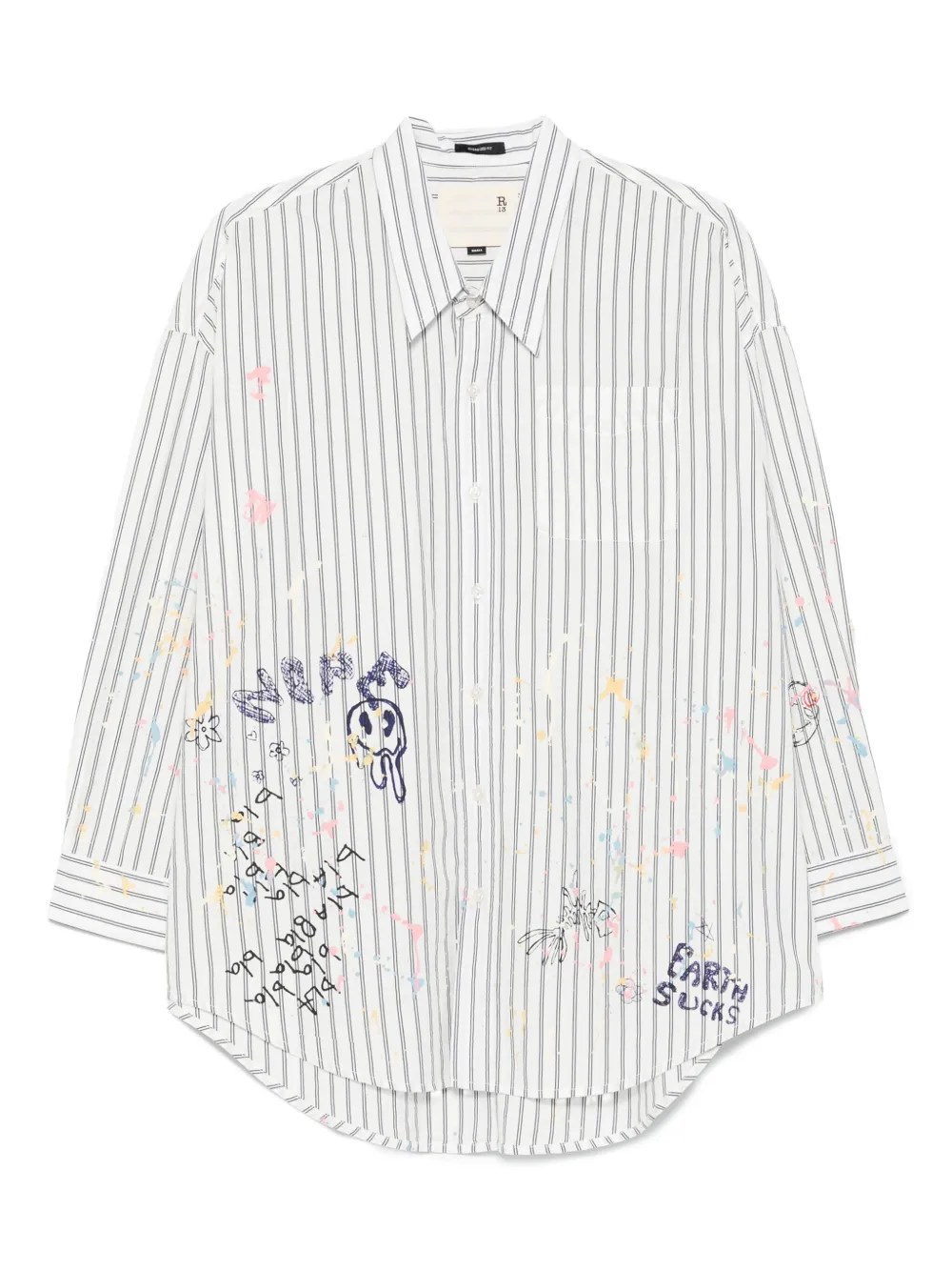 R13 Drop-neck Striped-pattern Shirt In Multi