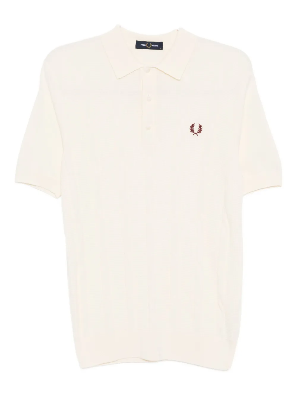 Fred Perry Cable-knit Polo Shirt In Neutral