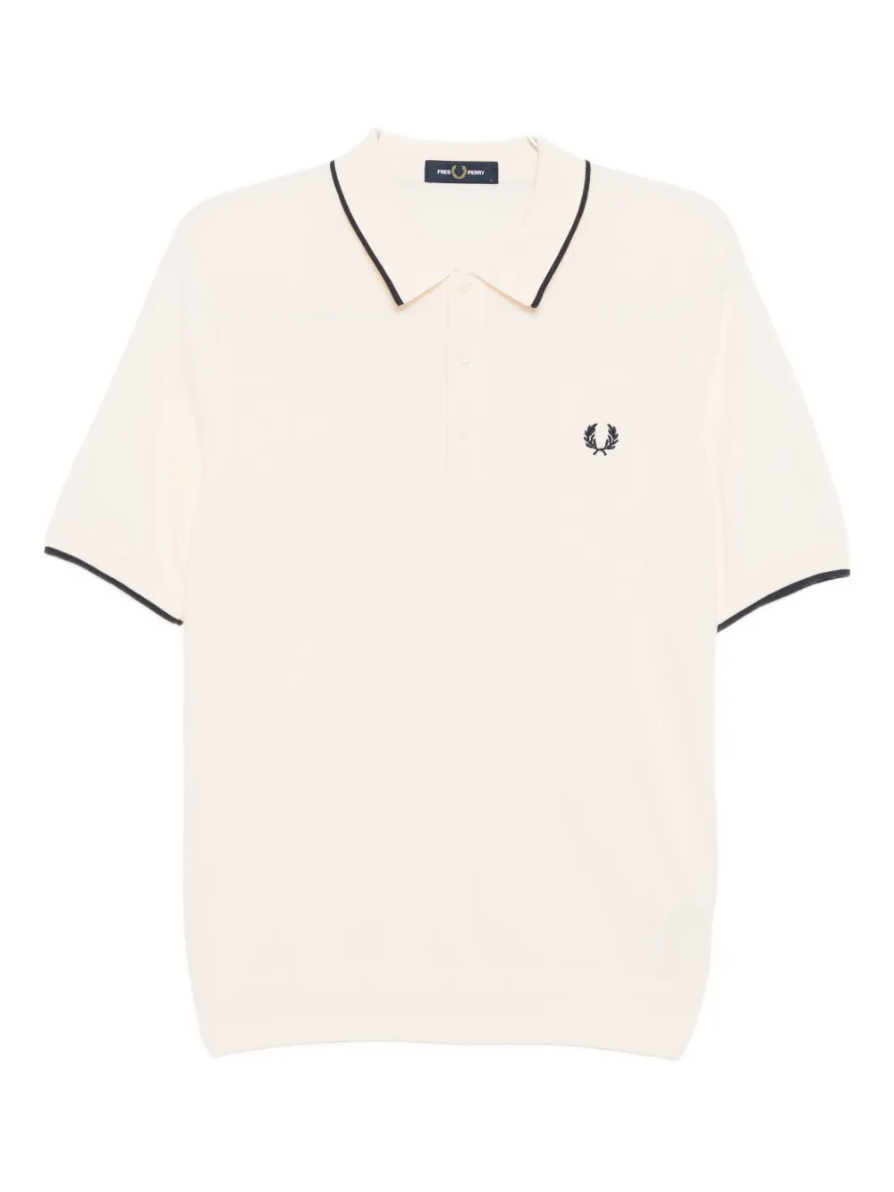 Fred Perry Embroidered-logo Polo Shirt In Neutral