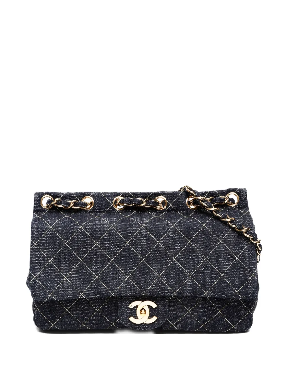 CHANEL Pre-Owned 2005-2006 デニム チェーン ショルダーバッグ - ブルー CHANEL Pre-Owned 2005-2006 デニム チェーン ショルダーバッグ - ブルー