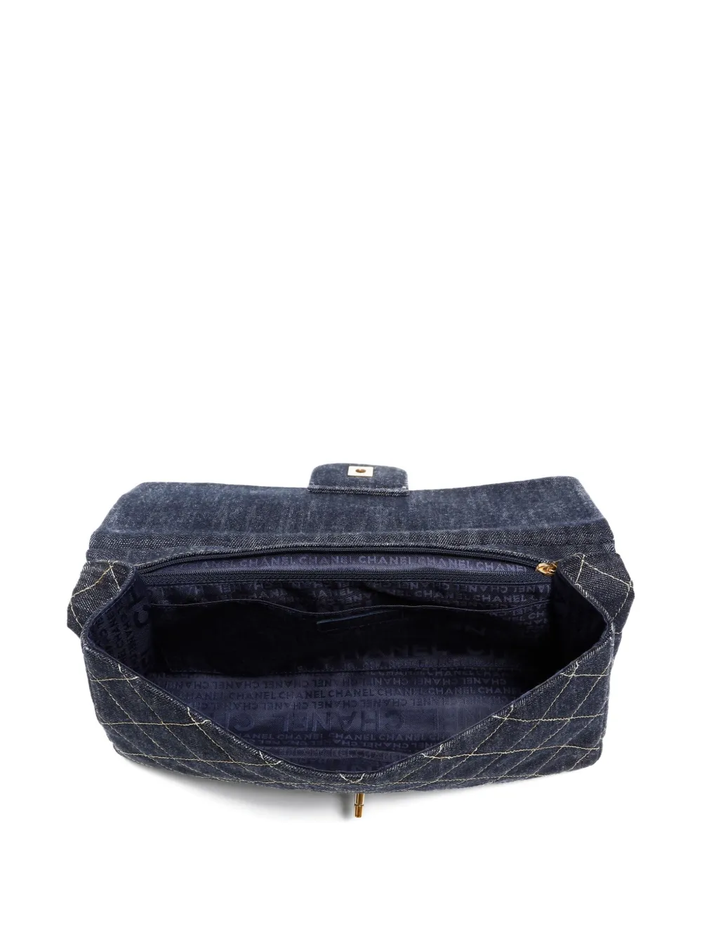 Pre-owned Chanel 2005-2006 Denim Chain Shoulder Bag In Blue