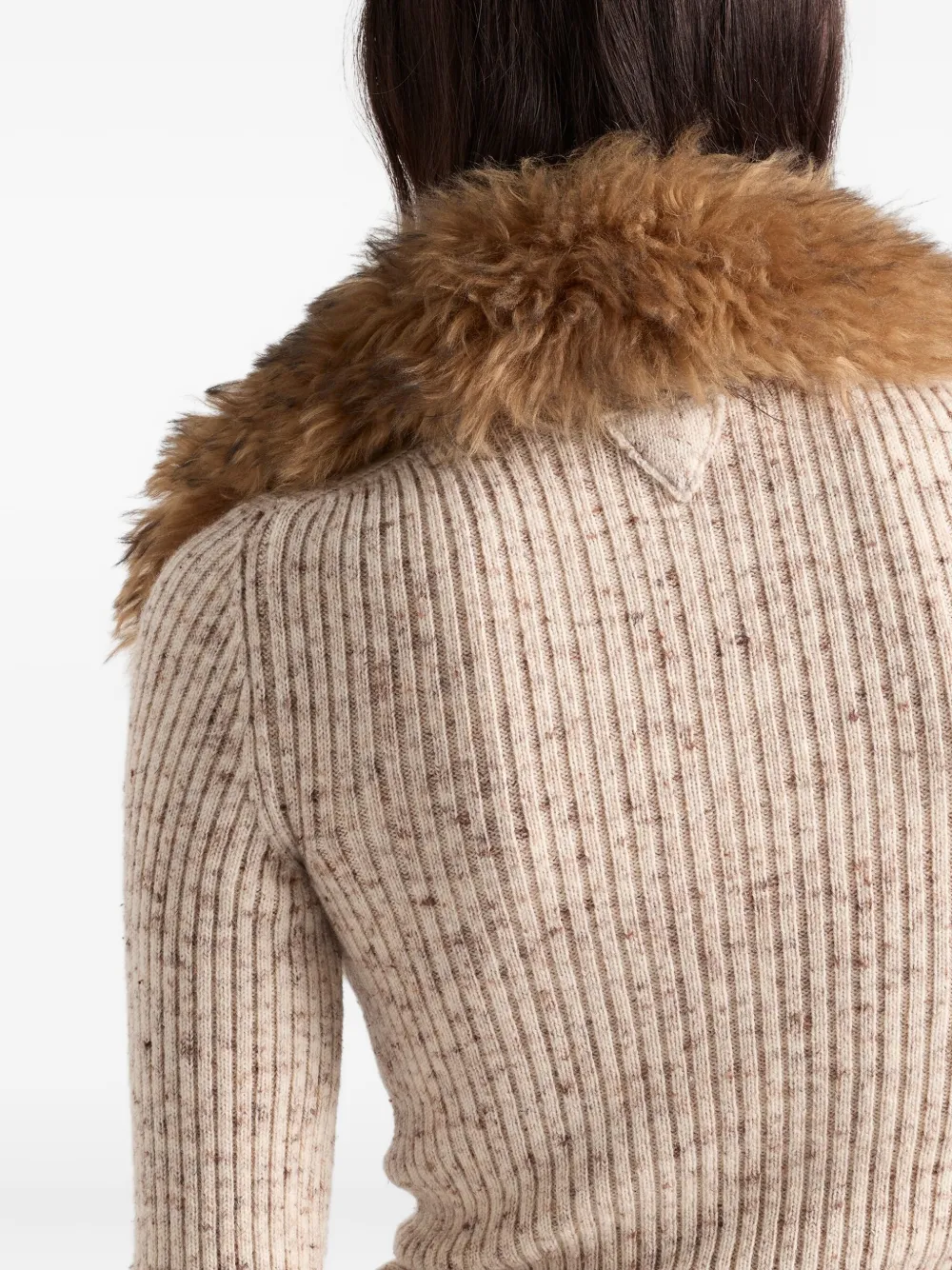 Prada Ribgebreide polotrui Beige