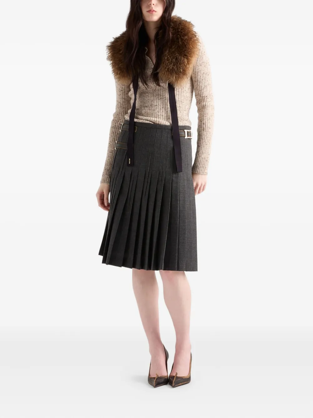 Prada ribbed-knit polo sweater | Knitted Sweaters | Image 2