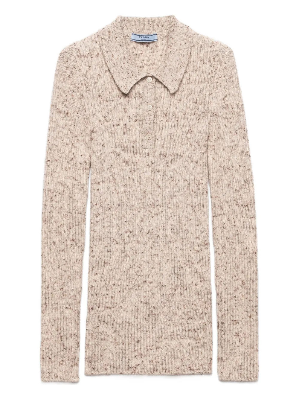 Prada ribbed-knit polo sweater | Neutrals | Image 1