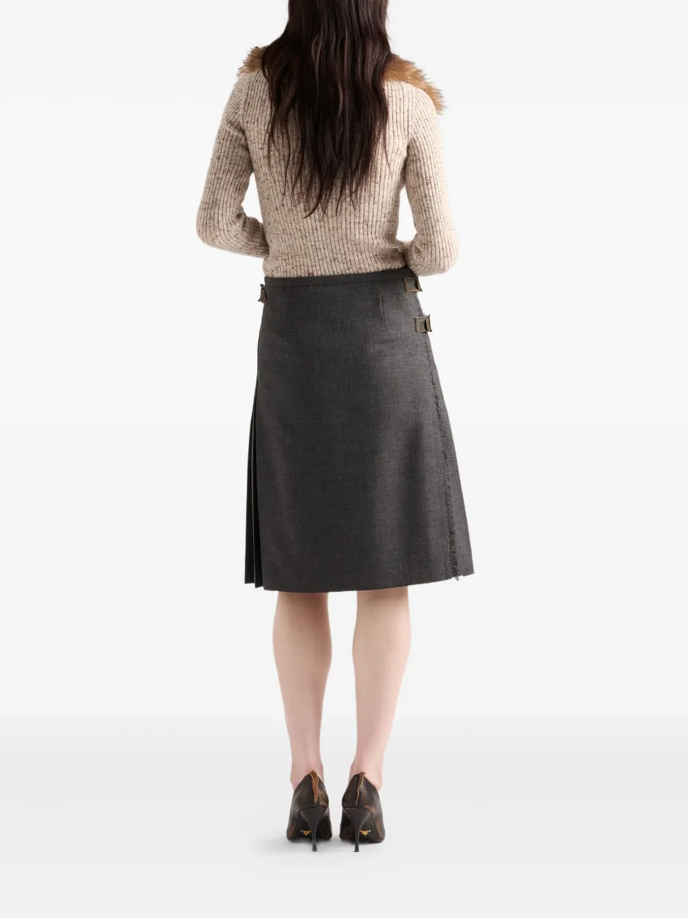 Prada Ribgebreide polotrui Beige