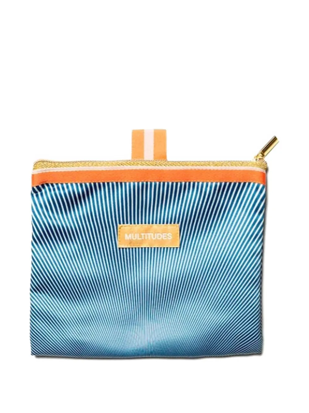 Multitudes Bags Anna Pleated Striped Tote Bag In Blue