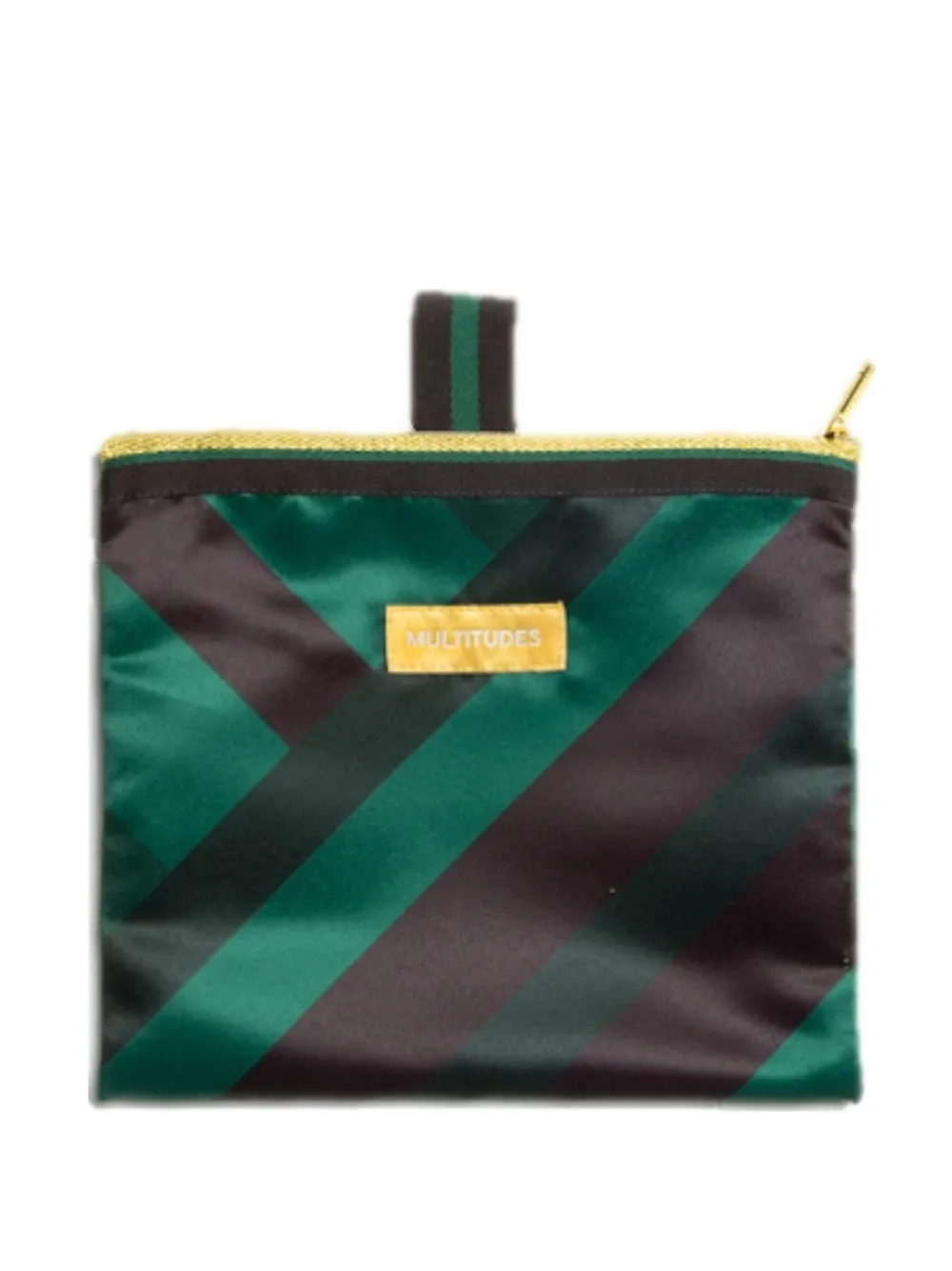 Multitudes Bags Pleated Geometric-pattern Tote Bag In Green