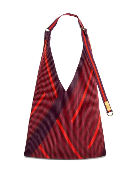 MULTITUDES BAGS pleated striped-pattern tote bag