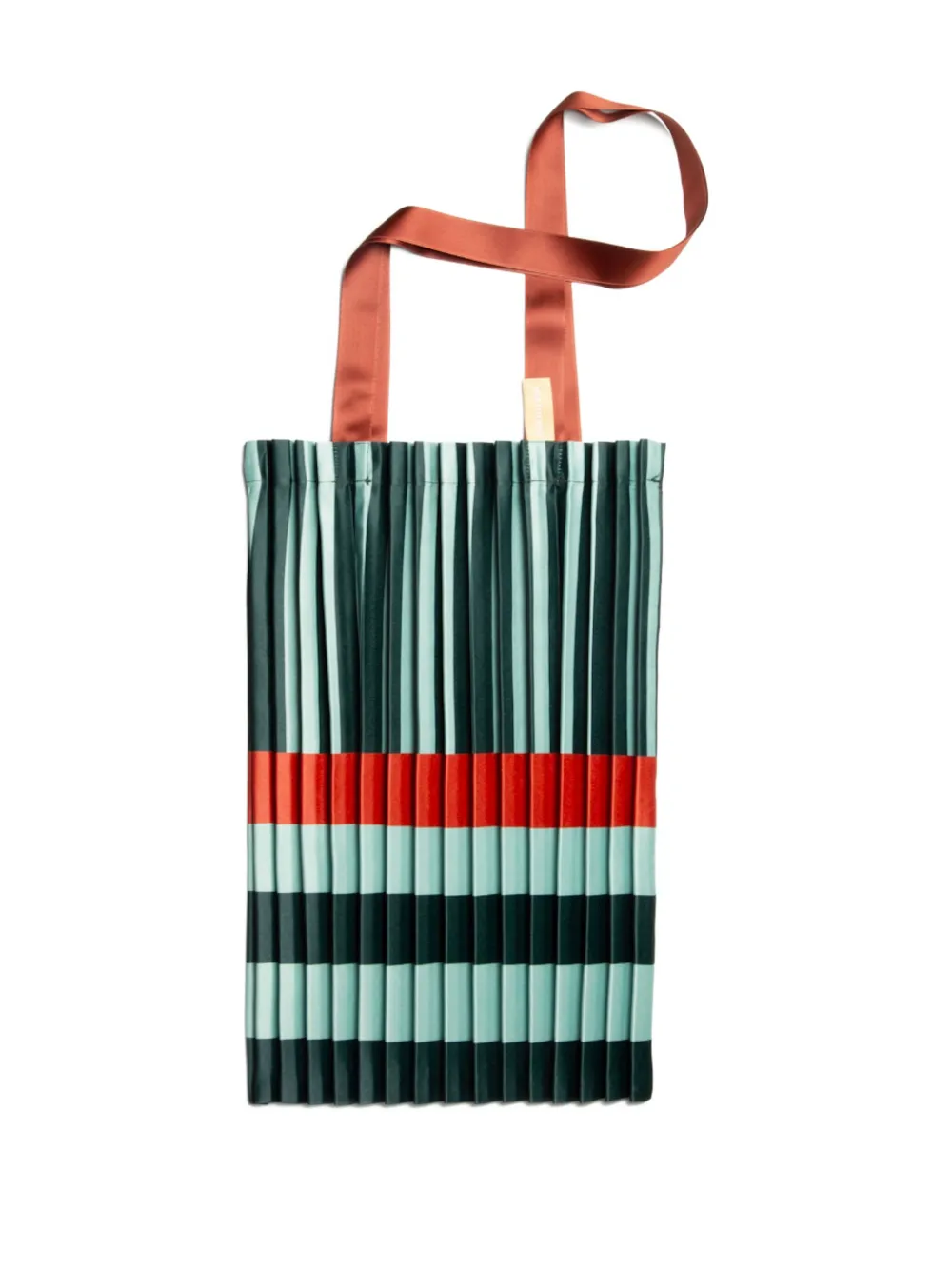 Smeralda pleated striped tote bag