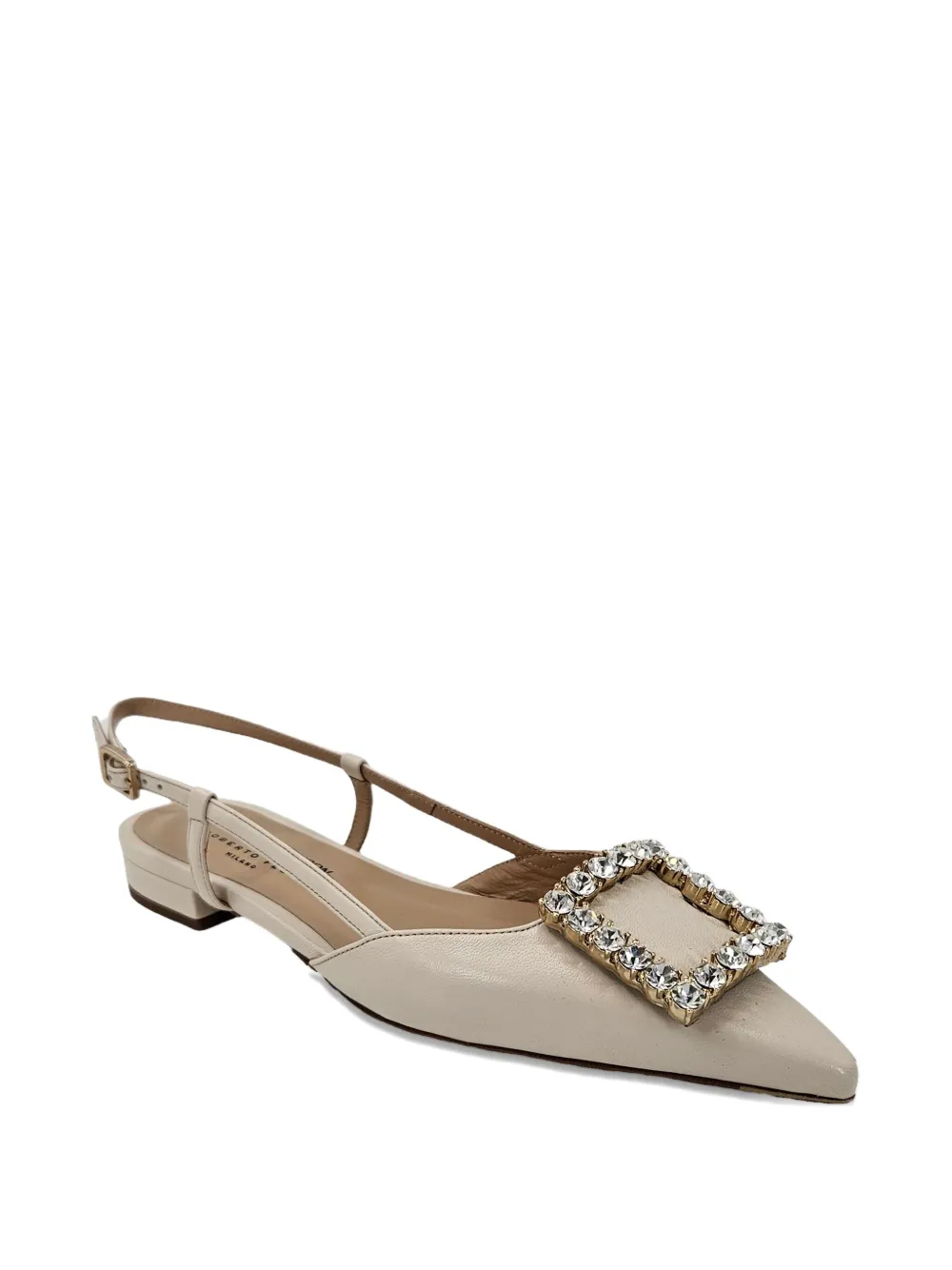 Madison.Maison embellished slingback flat pumps CREAM