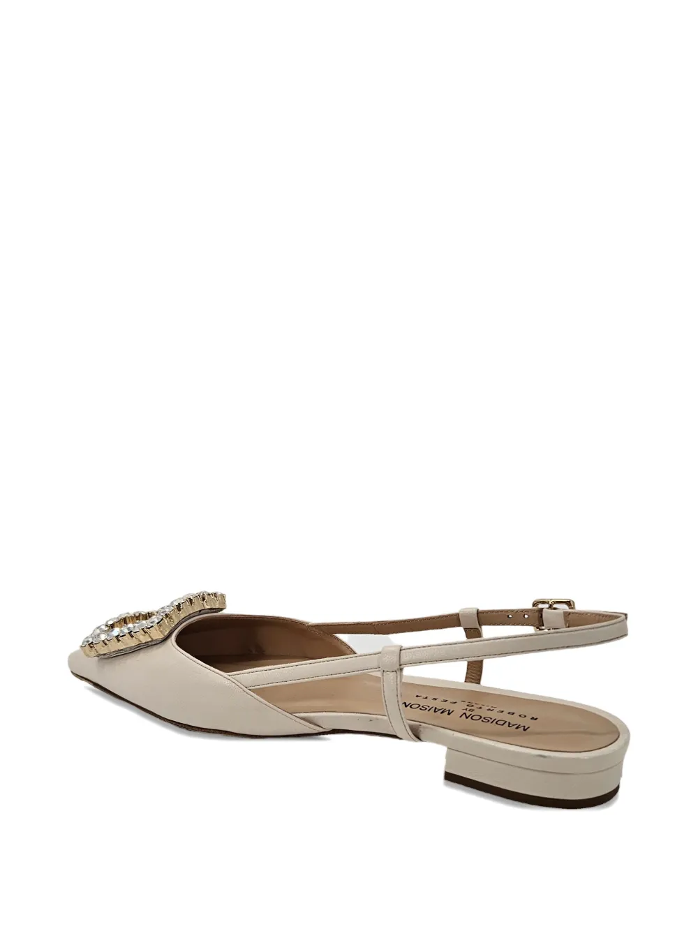 Madison.Maison embellished slingback flat pumps CREAM