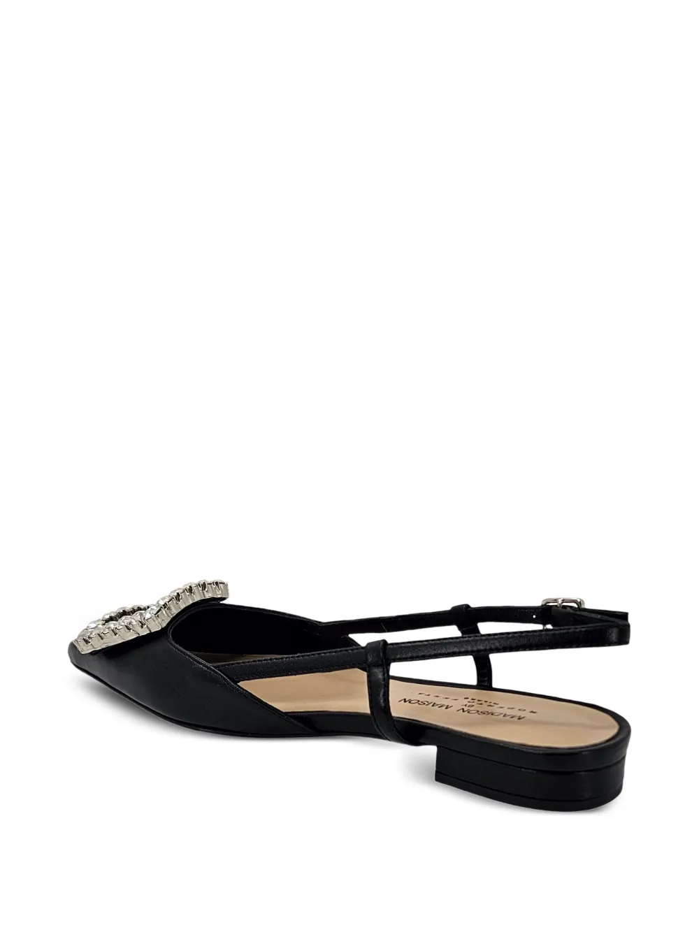 Madison.Maison embellished slingback flat pumps Black