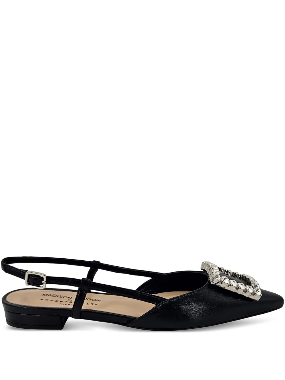 Madison.Maison embellished slingback flat pumps Black