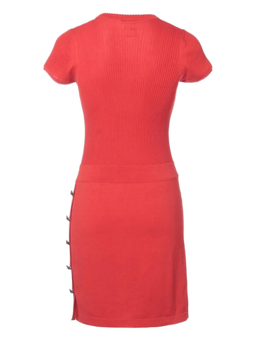 CHANEL Pre-Owned 2010 gebreide jurk met CC logo - Rood