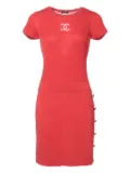 CHANEL Pre-Owned 2010 CC Mark knitted dress - Red
