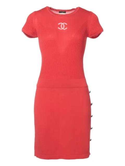 CHANEL Pre-Owned 2010 CC Mark knitted dress