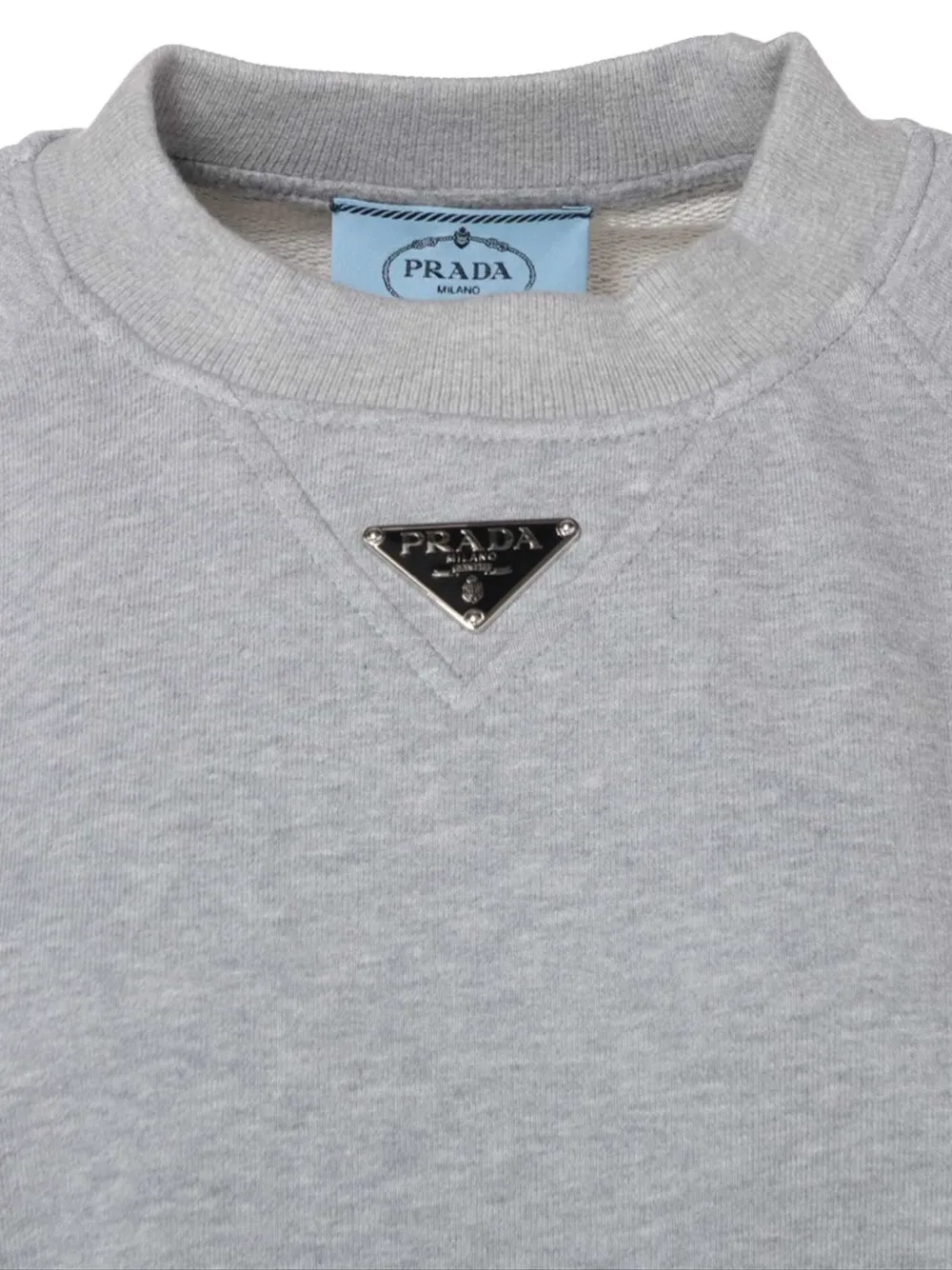 Pre-owned Prada 2024 Logo-triangle Sweatshirt In Gray
