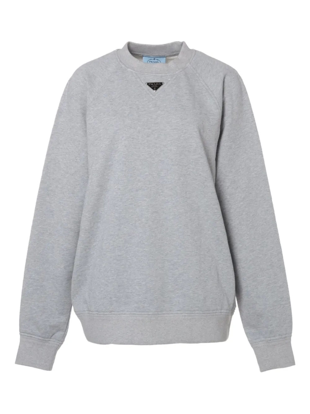 Pre-owned Prada 2024 Logo-triangle Sweatshirt In Gray