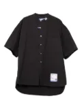 in･stru(men-tal). half-sleeve band-collar shirt - Black