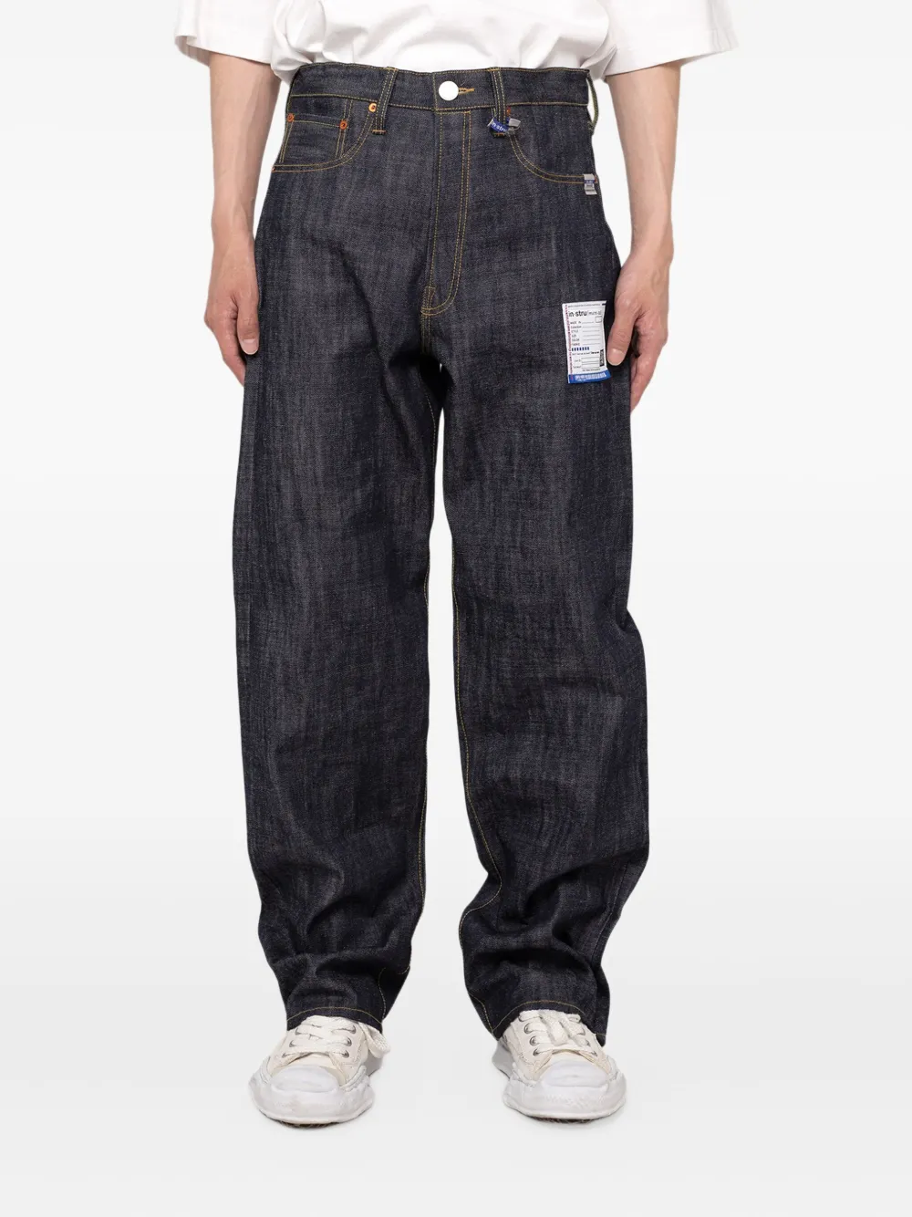 In･stru(men-tal). Selvedge straight jeans - Blauw