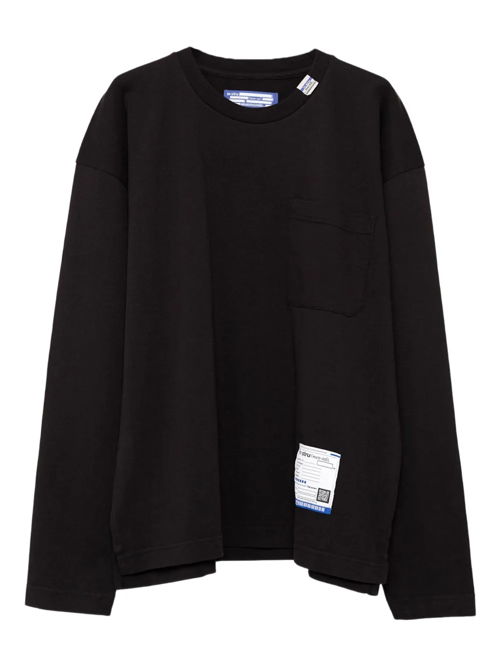 in･stru(men-tal). pocket long-sleeve jersey t-shirt | Black | Image 1
