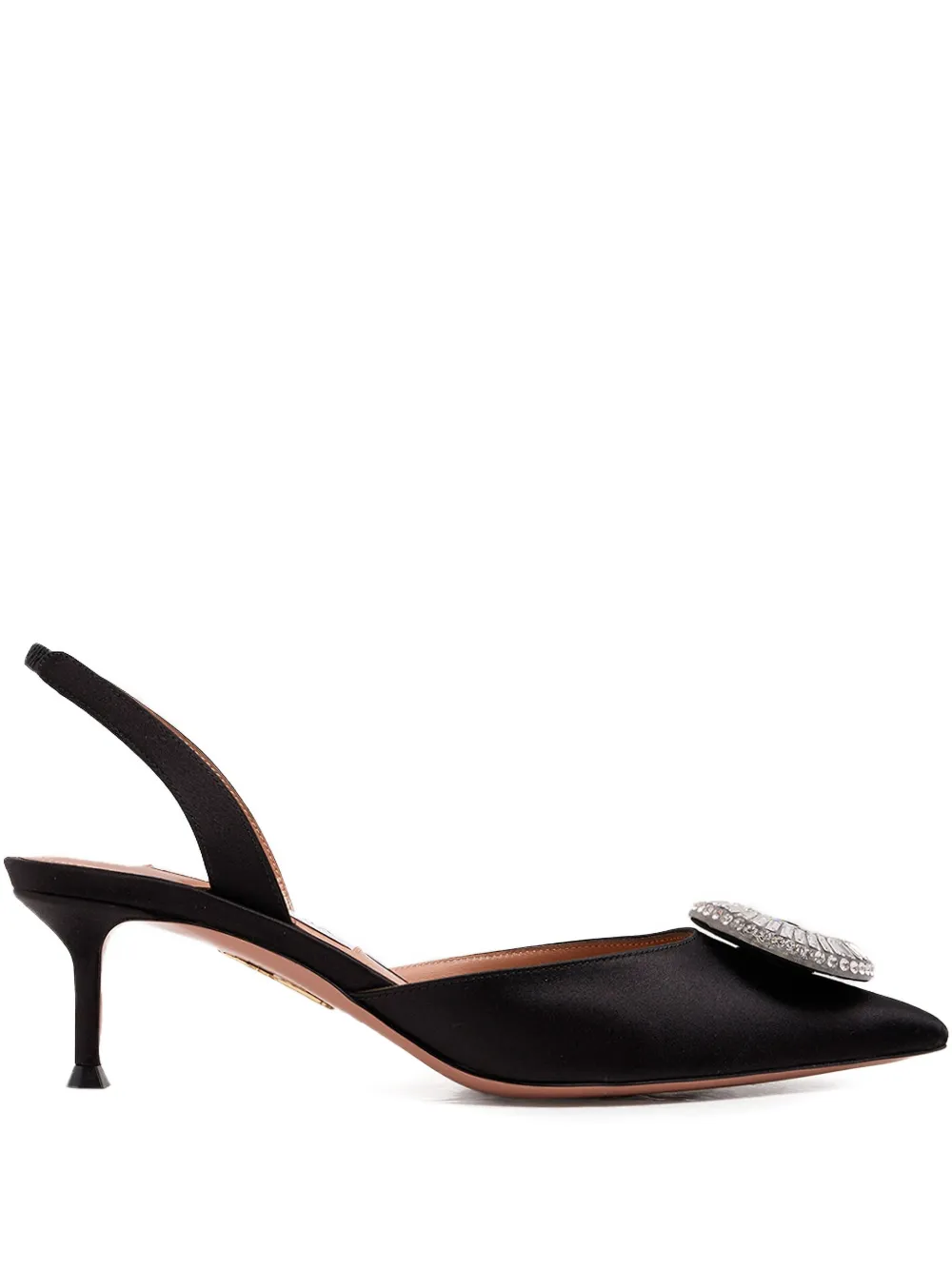 Aquazzura 50mm crystal-embellished sling pumps Black