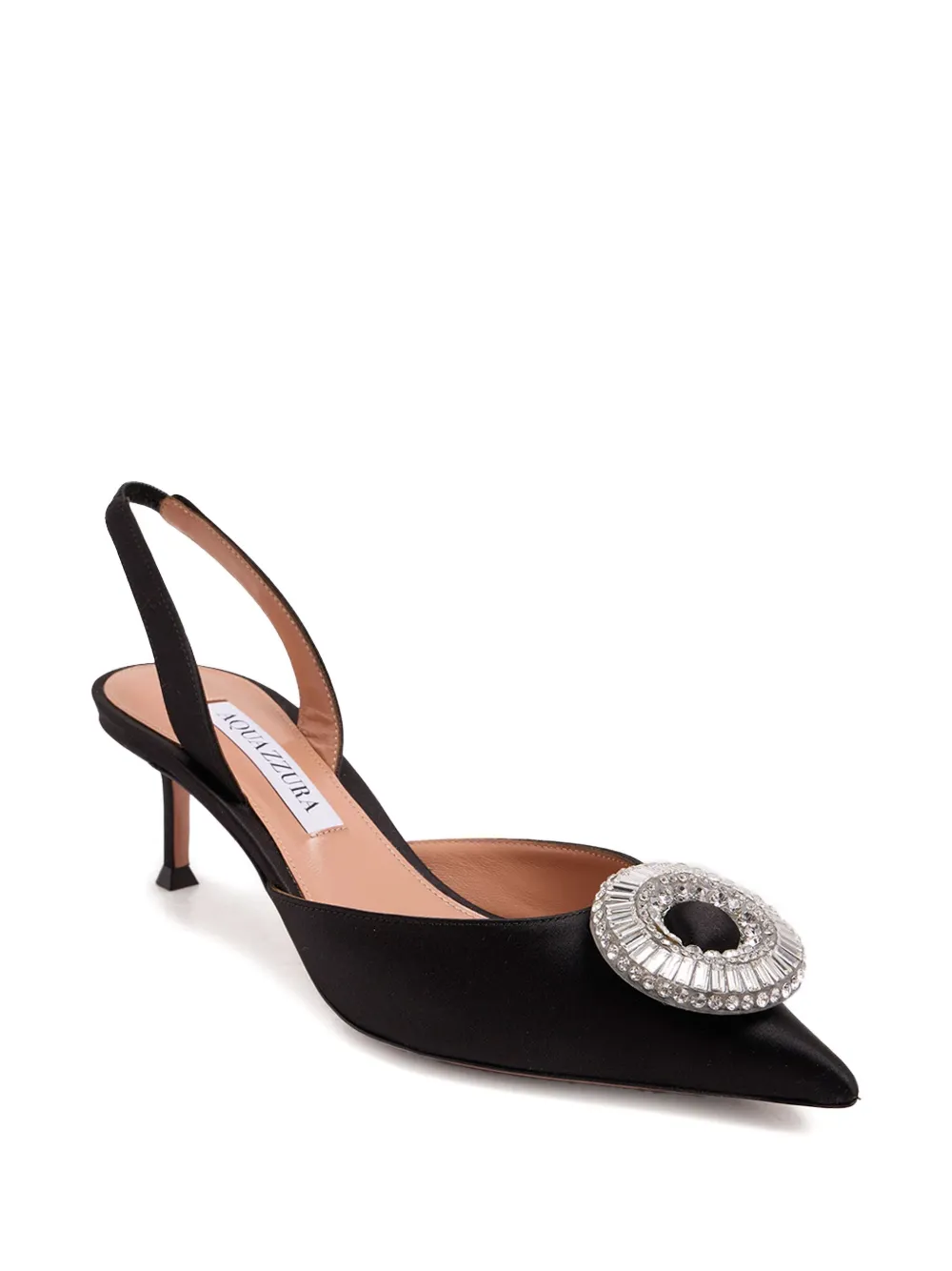 Aquazzura 50mm crystal-embellished sling pumps Black