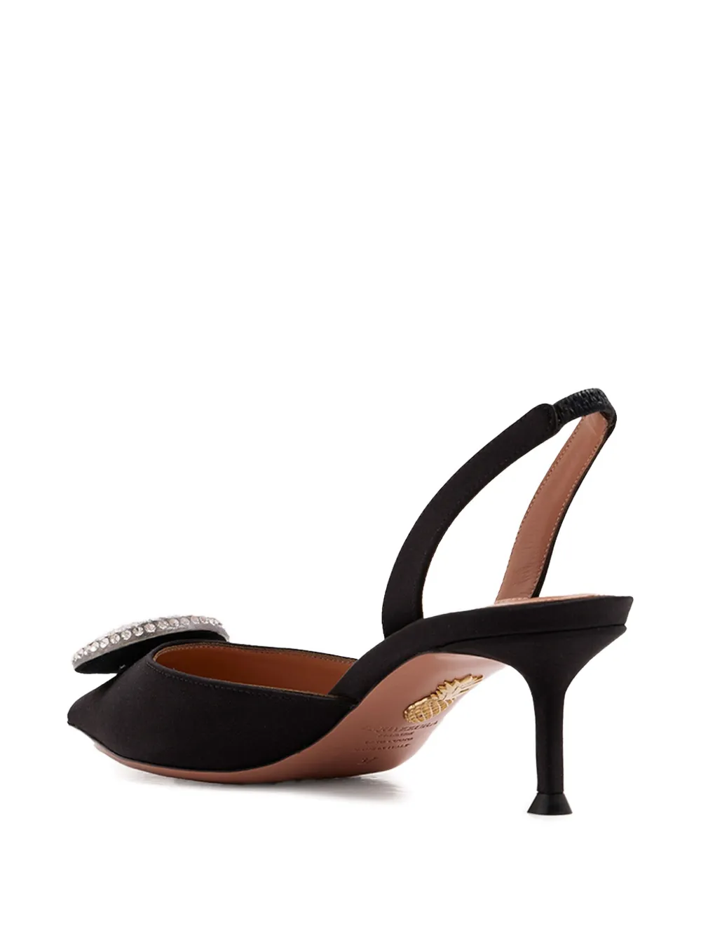 Aquazzura 50mm crystal-embellished sling pumps Black
