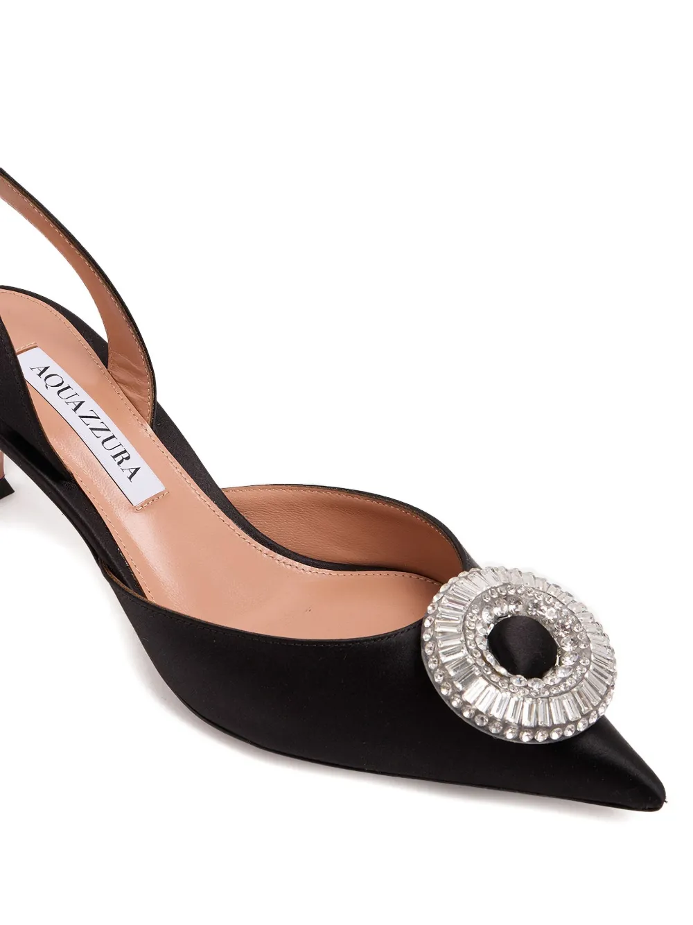 Aquazzura 50mm crystal-embellished sling pumps Black