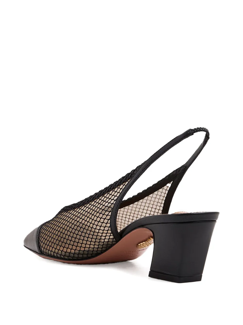 Aquazzura 40mm Margot mesh slingback heeled pumps BLACK