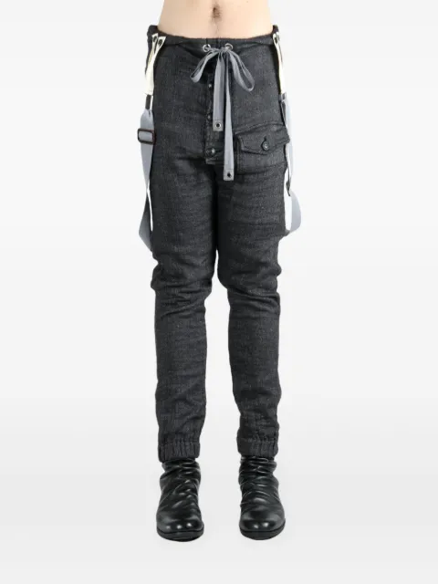 Geoffrey B. Small suspender-detail drawstring  trousers